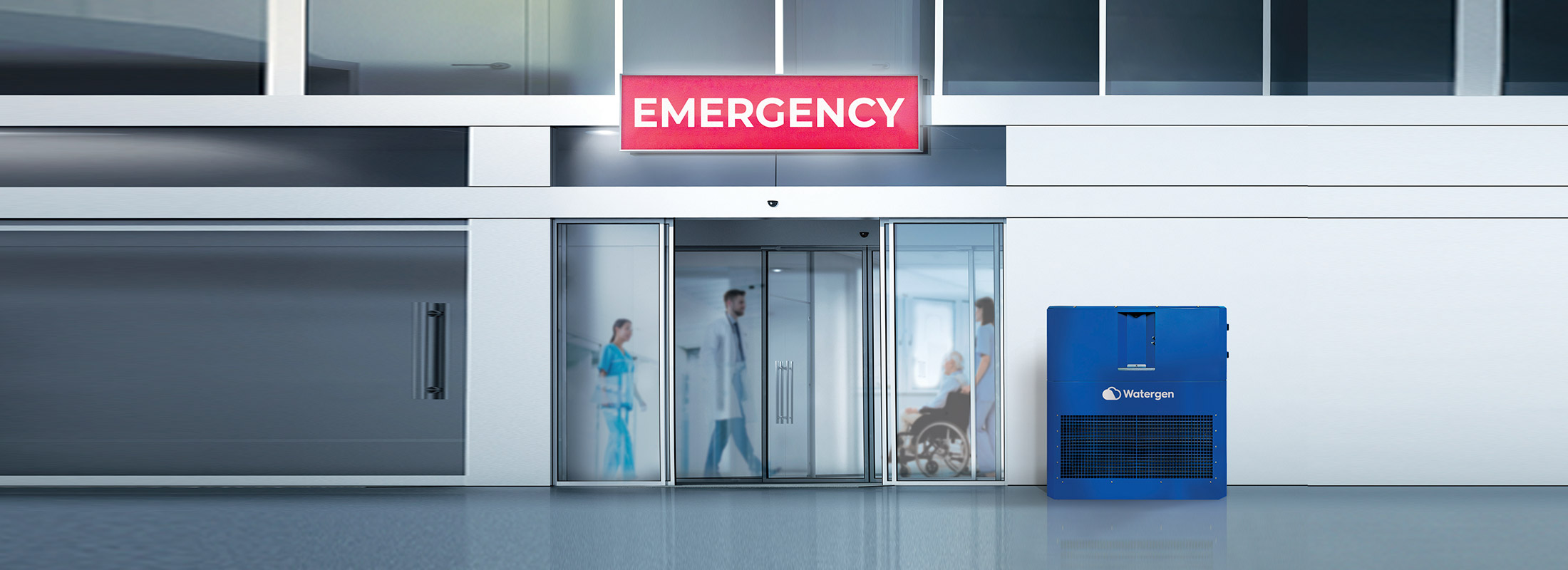 Gen-M in front of an Emergency Department at a hospital